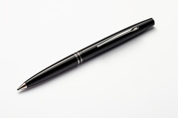 Close-up wooden pen on white background