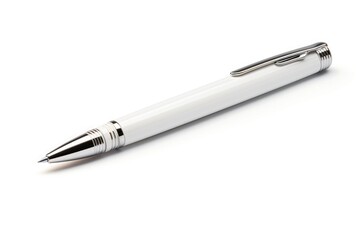 Close-up wooden pen on white background