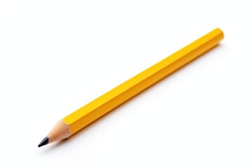 Close-up wooden pencil on white background