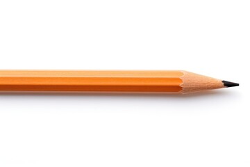 Close-up wooden pencil on white background