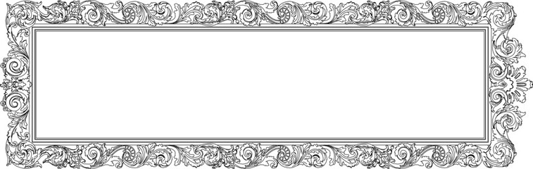 Vector sketch illustration of old ornamental frame design or traditional ethnic vintage classic motif 