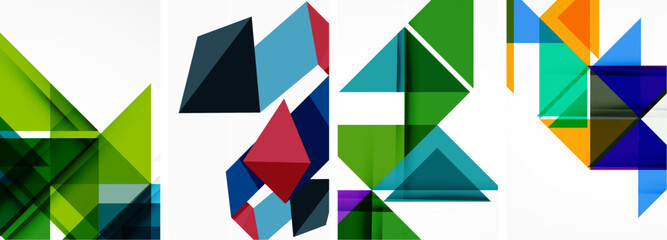 Triangle poster set for wallpaper, business card, cover, poster, banner, brochure, header, website