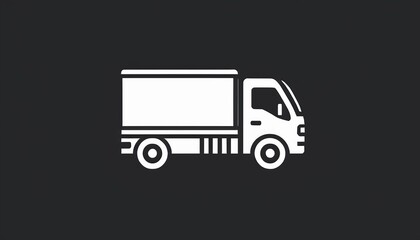 Fast Delivery Concept: Lorry Line Icon in Modern Flat Style Vector Design