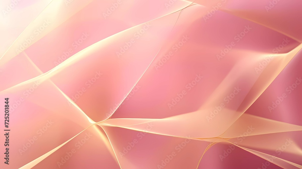 Poster abstract pink background with net-shaped gold lines. generative ai