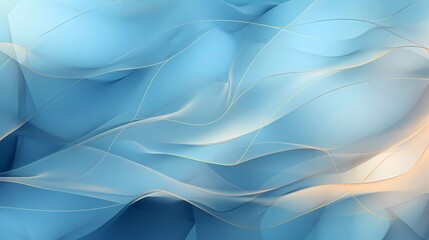 abstract light blue background with net-shaped gold lines. generative ai