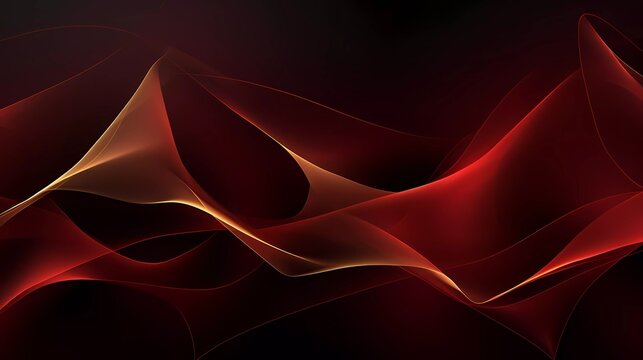 abstract dark red background with net-shaped gold lines. generative ai