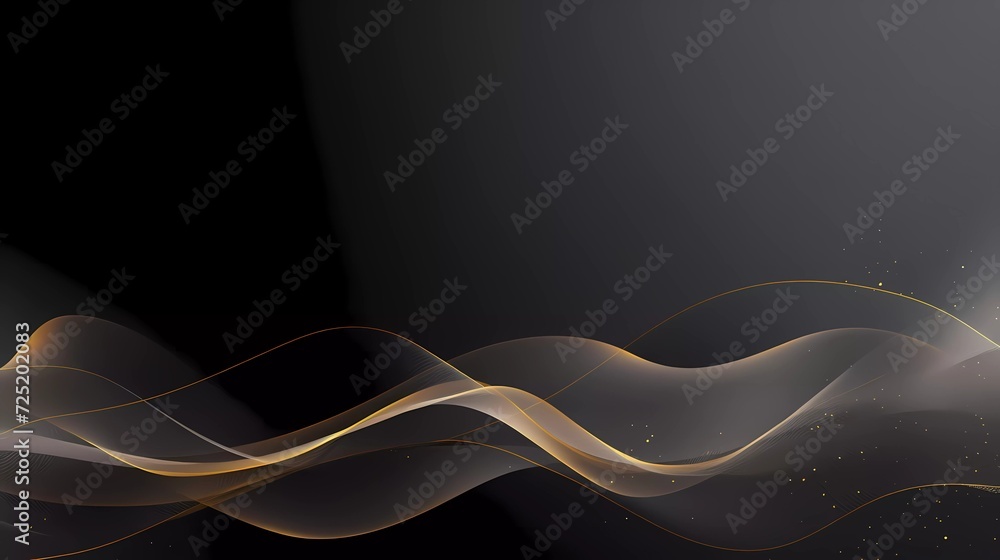 Aufkleber abstract gray background with net-shaped gold lines. generative ai