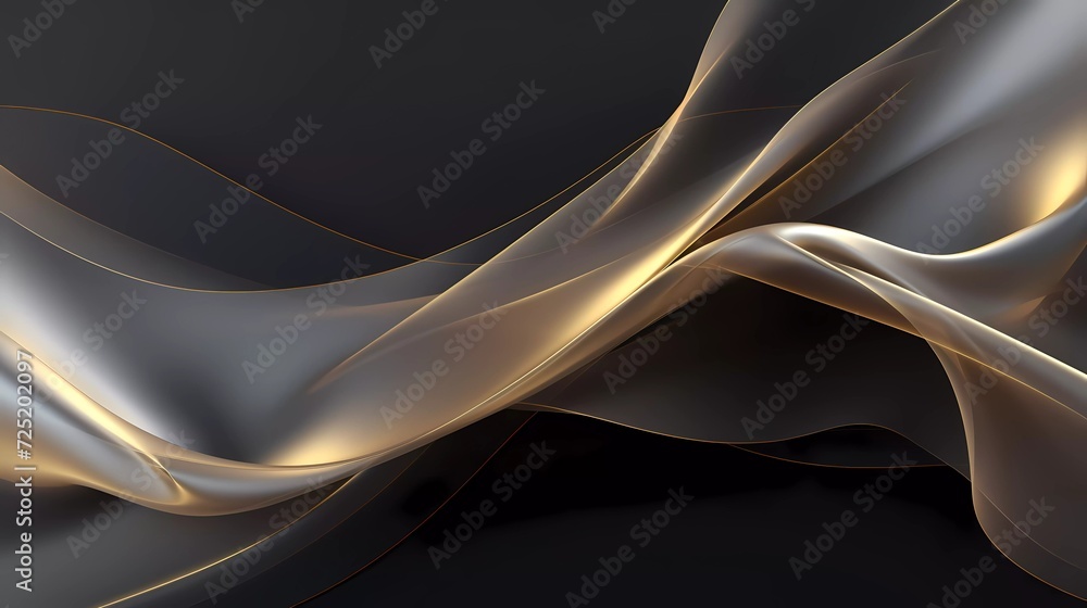 Aufkleber abstract gray background with net-shaped gold lines. generative ai
