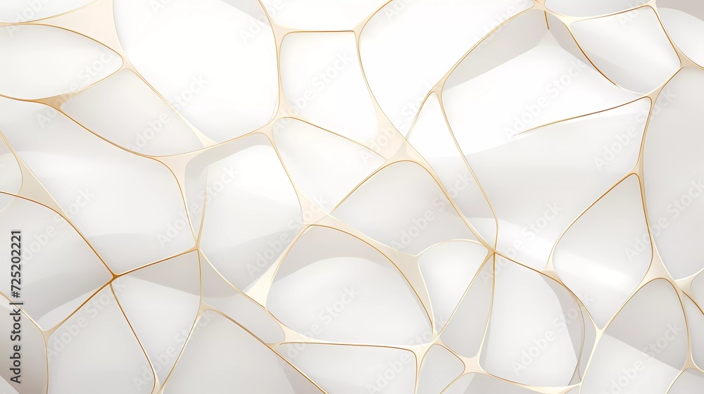 Poster abstract silver background with net-shaped gold lines. generative ai