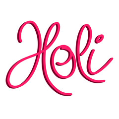 Holi Pink Calligraphy -  Holi festival - Happy holi