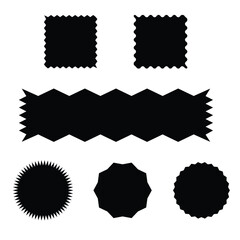 Wavy Edge Rectangle Shapes Icon Set 3 2 6