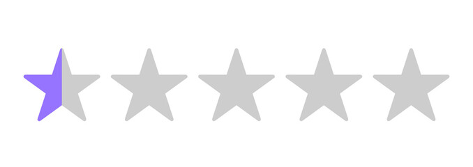 シンプルな紫色の星0.5マーク