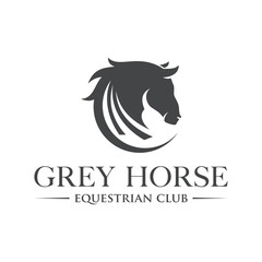 Fototapeta na wymiar Horse logo. Stallion emblem. Wild mustang rearing icon. Luxury equine estate brand identity. Gold equestrian label design. Vector illustration.