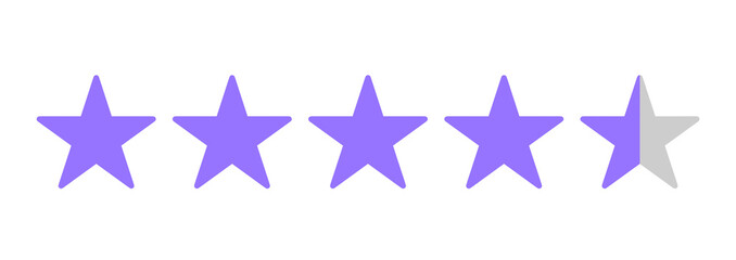 シンプルな紫色の4.5星マーク