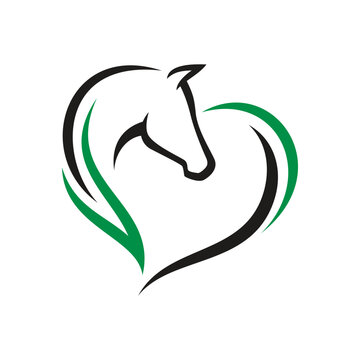 Horse Love logo Design Vector illustration