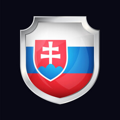 Slovakia Silver Shield Flag Icon