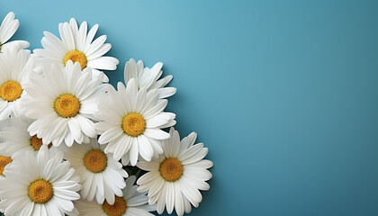 Freshness of summer meadow chamomile, daisy, and wildflowers blossom generated by AI