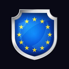European Union Silver Shield Flag Icon