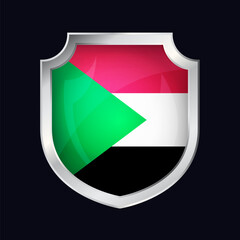 Sudan Silver Shield Flag Icon