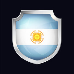 Argentina Silver Shield Flag Icon