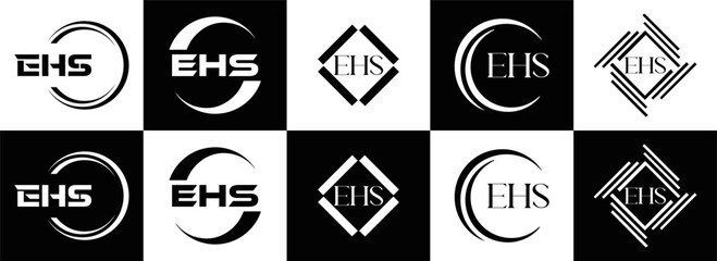 EHS logo. E H S design. EHS letter. EHS, E H S letter logo SET design. Initial letter EHS linked circle uppercase monogram logo. E H S letter logo SET vector design. EHS letter logo design	
