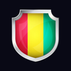 Fototapeta premium Guinea Silver Shield Flag Icon
