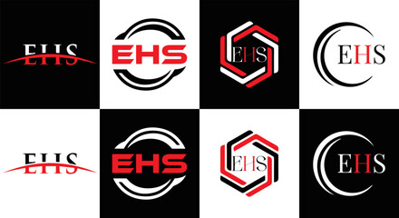EHS logo. E H S design. EHS letter. EHS, E H S letter logo SET design. Initial letter EHS linked circle uppercase monogram logo. E H S letter logo SET vector design. EHS letter logo design	

