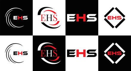 EHS logo. E H S design. EHS letter. EHS, E H S letter logo SET design. Initial letter EHS linked circle uppercase monogram logo. E H S letter logo SET vector design. EHS letter logo design	
