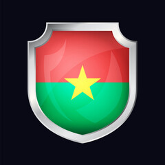 Burkina Faso Silver Shield Flag Icon