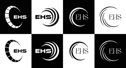 EHS logo. E H S design. EHS letter. EHS, E H S letter logo SET design. Initial letter EHS linked circle uppercase monogram logo. E H S letter logo SET vector design. EHS letter logo design	
