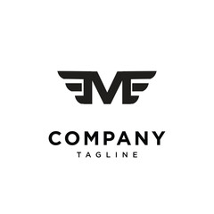 Letter M wings logo icon vector template