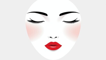 Fototapeta premium Red Lips Highlight: Vector Illustration of a Pretty Girl
