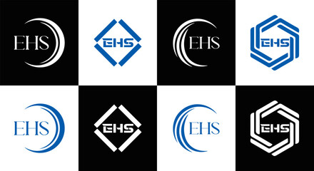 EHS logo. E H S design. EHS letter. EHS, E H S letter logo SET design. Initial letter EHS linked circle uppercase monogram logo. E H S letter logo SET vector design. EHS letter logo design	
