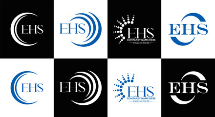 EHS logo. E H S design. EHS letter. EHS, E H S letter logo SET design. Initial letter EHS linked circle uppercase monogram logo. E H S letter logo SET vector design. EHS letter logo design	
