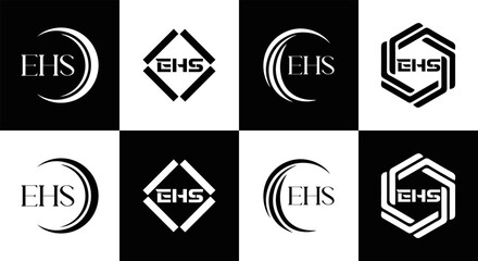 EHS logo. E H S design. EHS letter. EHS, E H S letter logo SET design. Initial letter EHS linked circle uppercase monogram logo. E H S letter logo SET vector design. EHS letter logo design	
