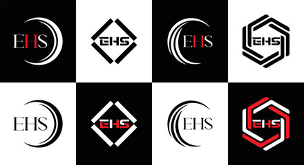 EHS logo. E H S design. EHS letter. EHS, E H S letter logo SET design. Initial letter EHS linked circle uppercase monogram logo. E H S letter logo SET vector design. EHS letter logo design	
