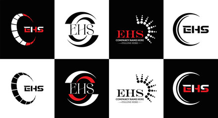 EHS logo. E H S design. EHS letter. EHS, E H S letter logo SET design. Initial letter EHS linked circle uppercase monogram logo. E H S letter logo SET vector design. EHS letter logo design	
