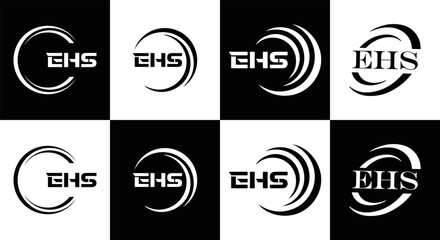 EHS logo. E H S design. EHS letter. EHS, E H S letter logo SET design. Initial letter EHS linked circle uppercase monogram logo. E H S letter logo SET vector design. EHS letter logo design	
