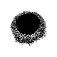 bird nest hand drawing vector isolated on background.