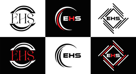 EHS logo. E H S design. EHS letter. EHS, E H S letter logo SET design. Initial letter EHS linked circle uppercase monogram logo. E H S letter logo SET vector design. EHS letter logo design	
