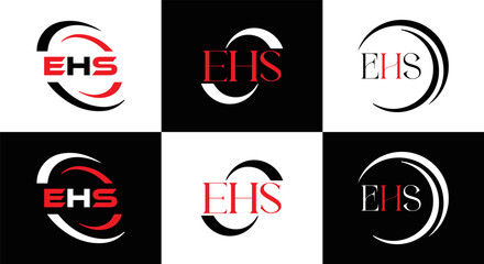 EHS logo. E H S design. EHS letter. EHS, E H S letter logo SET design. Initial letter EHS linked circle uppercase monogram logo. E H S letter logo SET vector design. EHS letter logo design	
