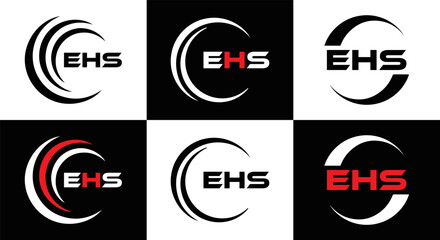 EHS logo. E H S design. EHS letter. EHS, E H S letter logo SET design. Initial letter EHS linked circle uppercase monogram logo. E H S letter logo SET vector design. EHS letter logo design	
