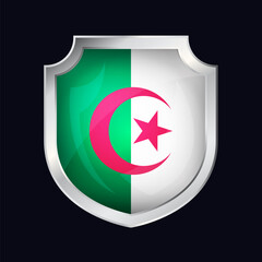 Algeria Silver Shield Flag Icon