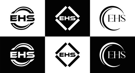 EHS logo. E H S design. EHS letter. EHS, E H S letter logo SET design. Initial letter EHS linked circle uppercase monogram logo. E H S letter logo SET vector design. EHS letter logo design	
