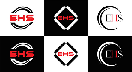 EHS logo. E H S design. EHS letter. EHS, E H S letter logo SET design. Initial letter EHS linked circle uppercase monogram logo. E H S letter logo SET vector design. EHS letter logo design	
