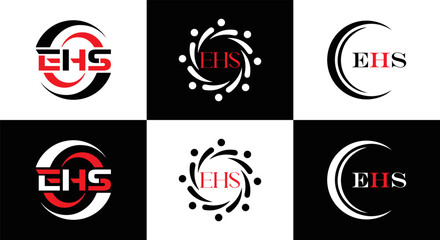 EHS logo. E H S design. EHS letter. EHS, E H S letter logo SET design. Initial letter EHS linked circle uppercase monogram logo. E H S letter logo SET vector design. EHS letter logo design	
