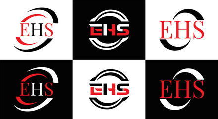 EHS logo. E H S design. EHS letter. EHS, E H S letter logo SET design. Initial letter EHS linked circle uppercase monogram logo. E H S letter logo SET vector design. EHS letter logo design	
