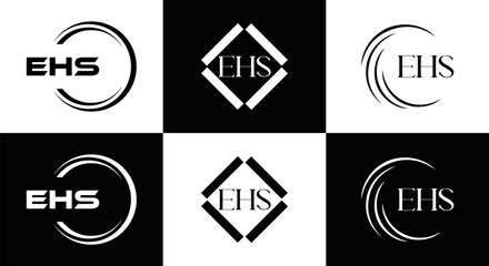 EHS logo. E H S design. EHS letter. EHS, E H S letter logo SET design. Initial letter EHS linked circle uppercase monogram logo. E H S letter logo SET vector design. EHS letter logo design	
