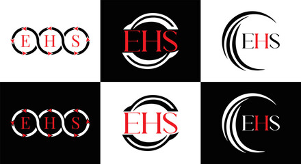 EHS logo. E H S design. EHS letter. EHS, E H S letter logo SET design. Initial letter EHS linked circle uppercase monogram logo. E H S letter logo SET vector design. EHS letter logo design	
