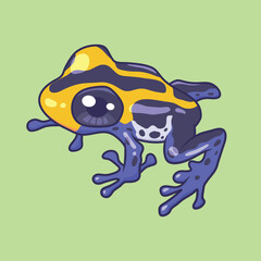 Cute poison dart frog animal character cartoon vector Illustration